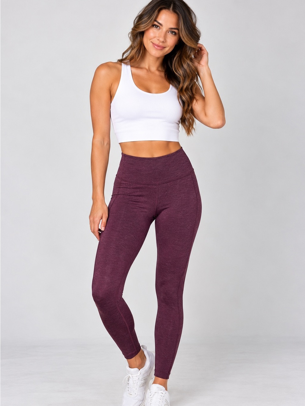 Columbia Women’s Burgundy Heather Leggings XS High Rise Activewear Workout